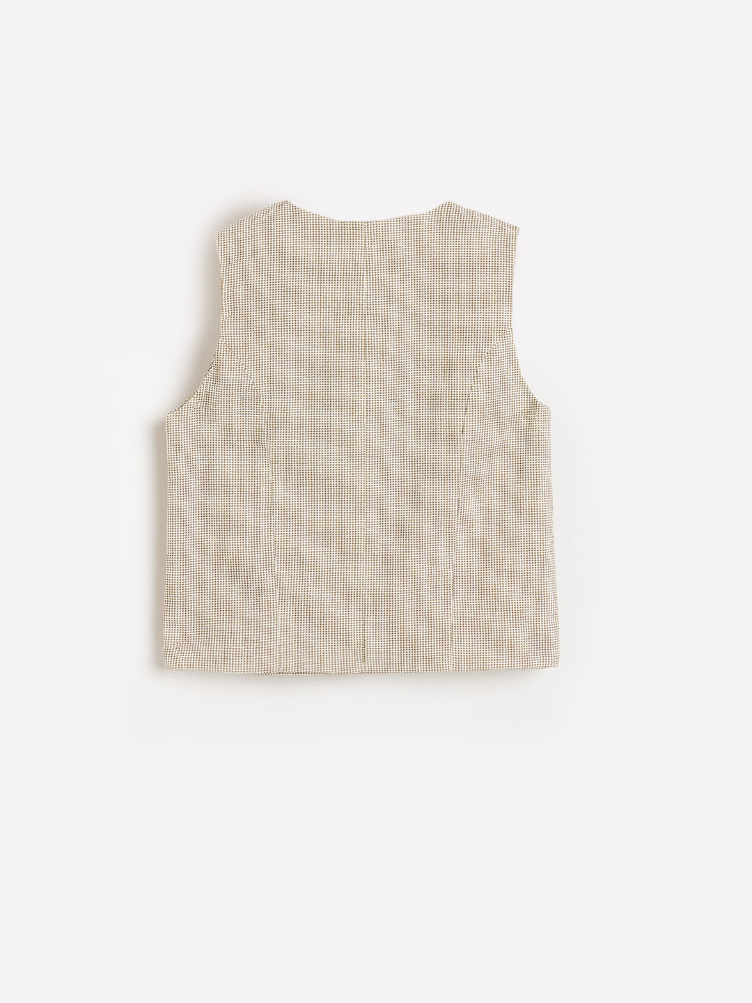 Elle Girls Beige Printed A-Line Fit Pure Cotton Waistcoat