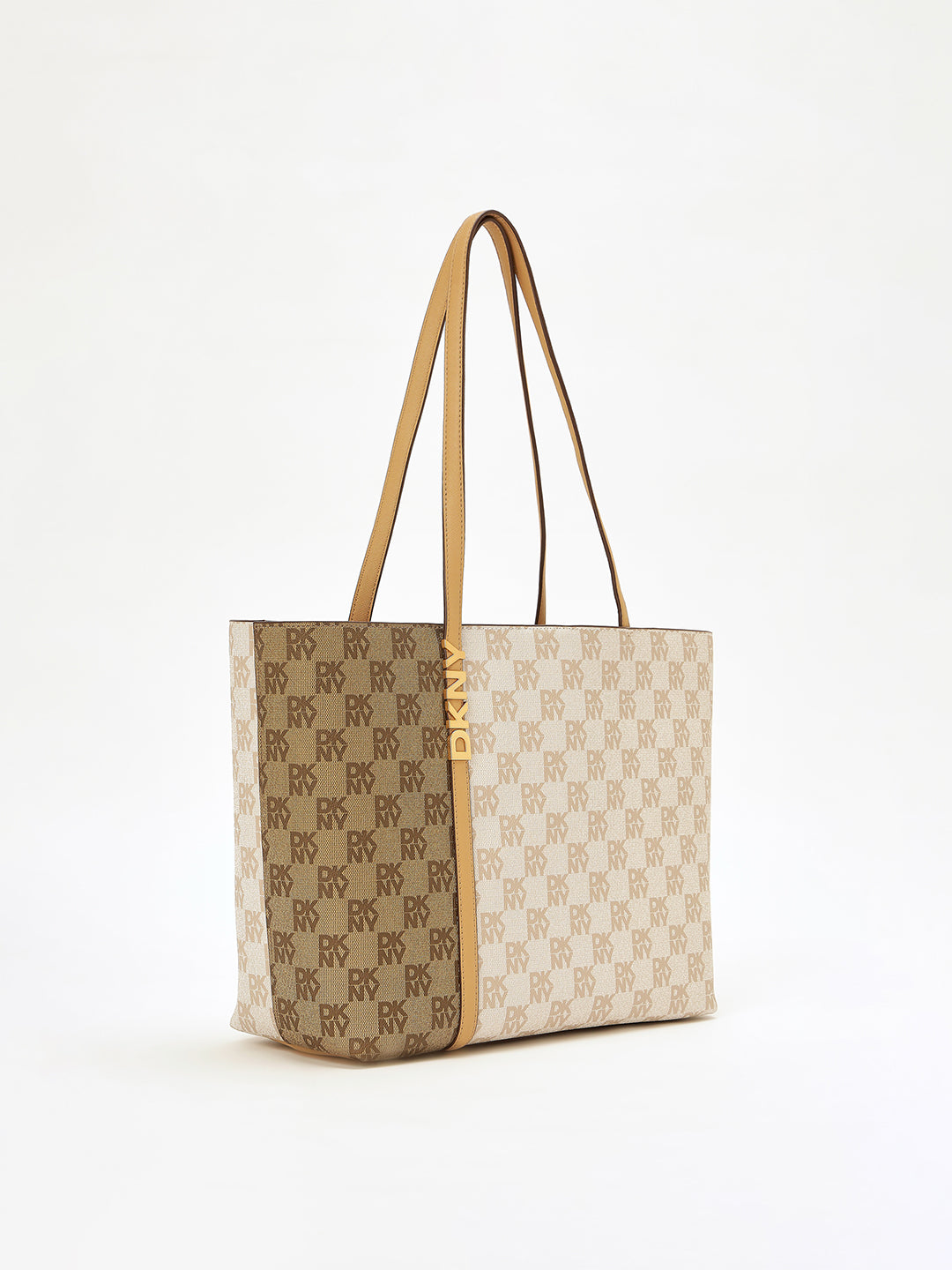 DKNY Women Beige Printed  Tote Bags