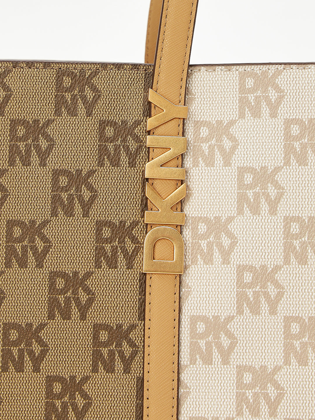 DKNY Women Beige Printed  Tote Bags
