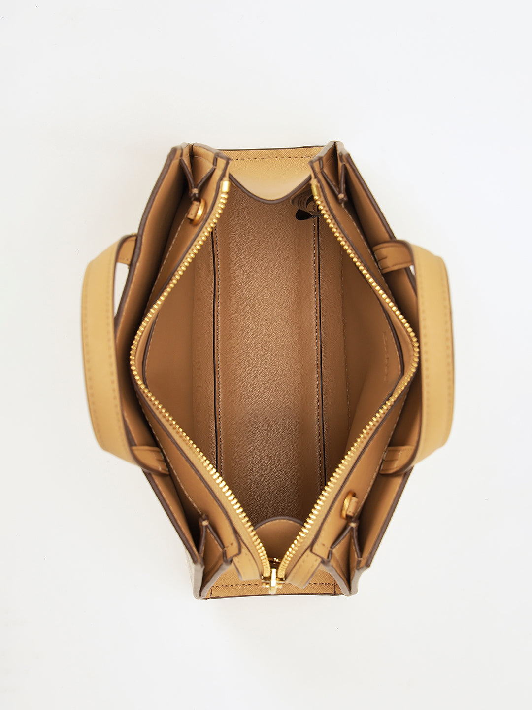 DKNY Beige Avril Printed Satchel