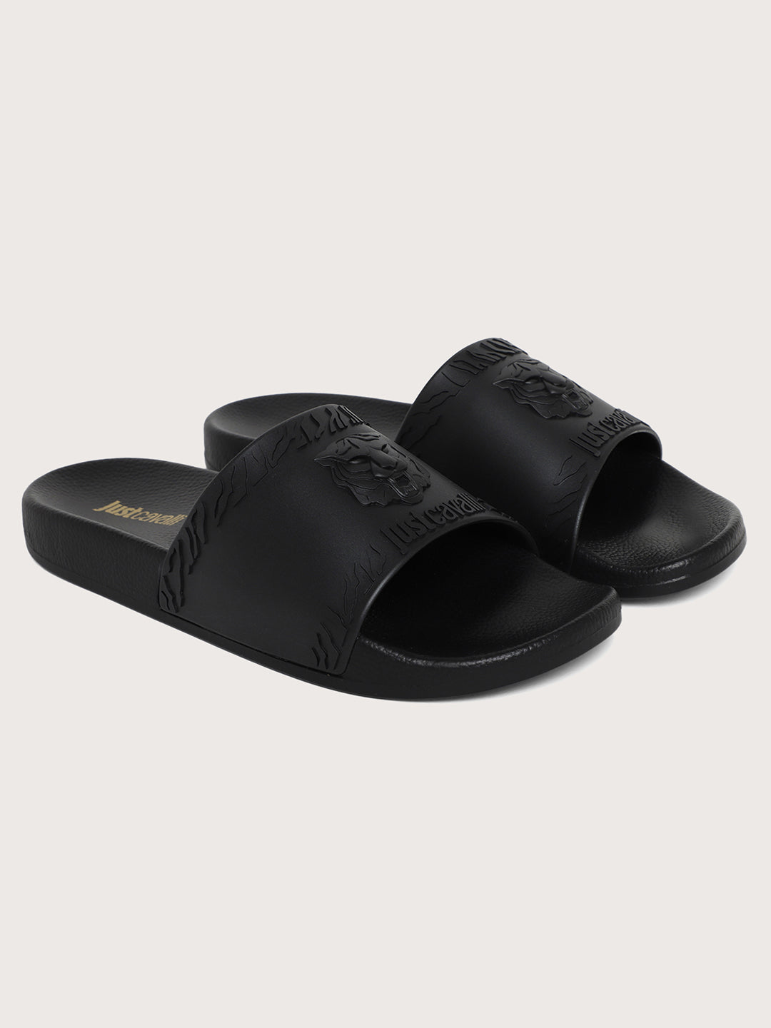 Just Cavalli Men Black Sliders
