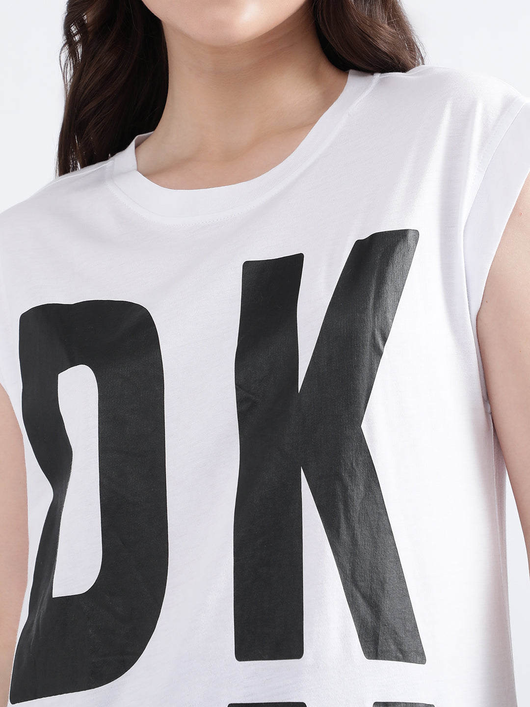 Dkny White Fashion Logo Regular Fit T-Shirt