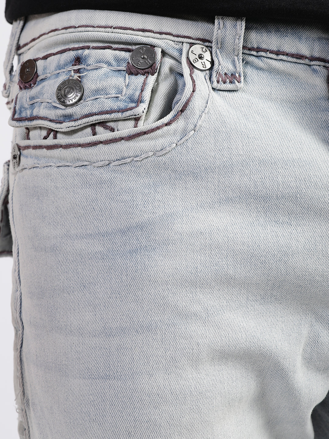 True Religion Men Blue Solid Skinny Fit Jeans