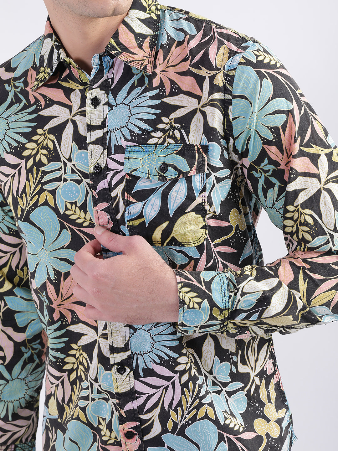 True Religion Multi Fashion Floral Print Regular Fit Shirt