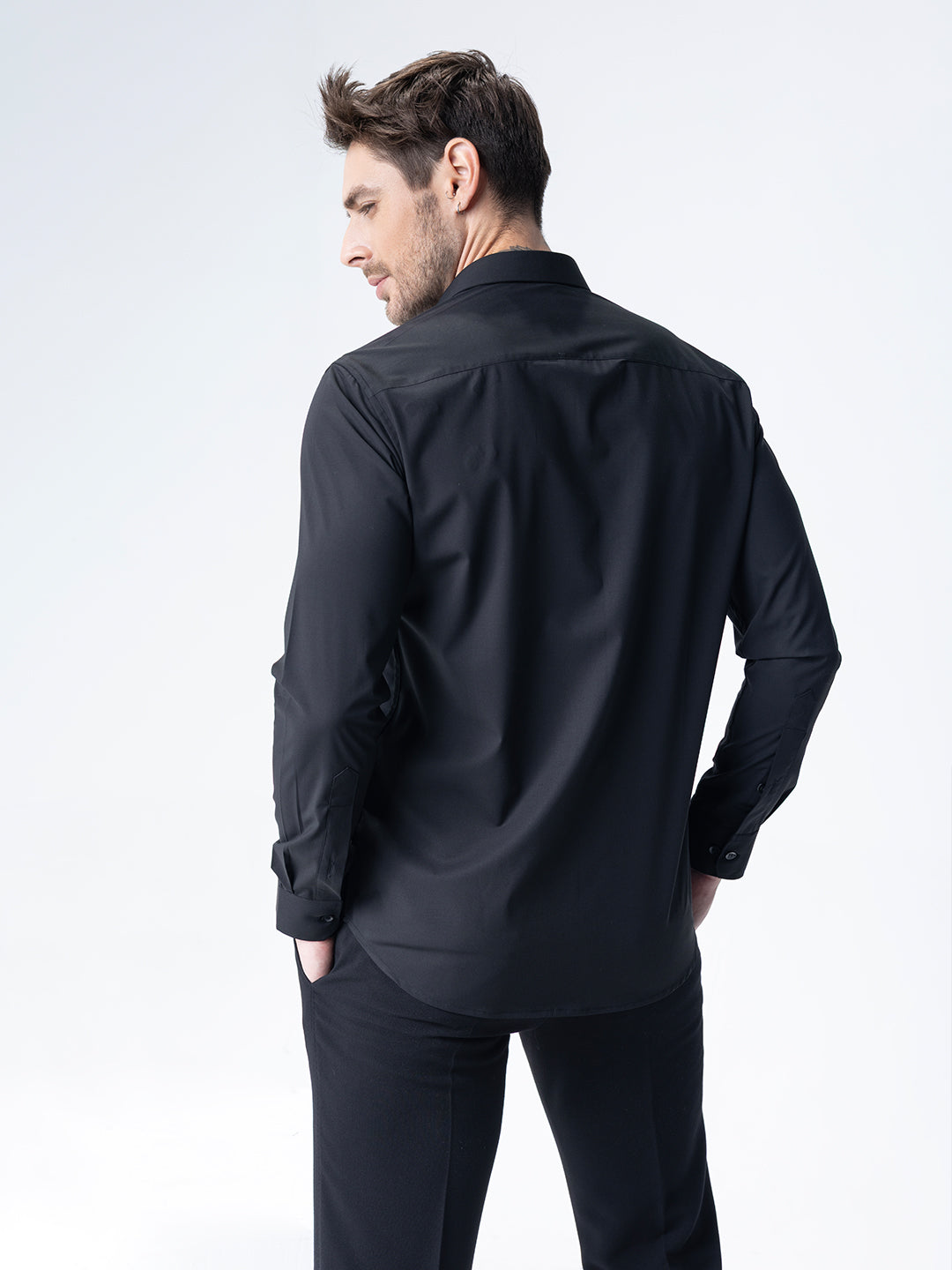 Amit Arora Men Black Solid Collar Shirt