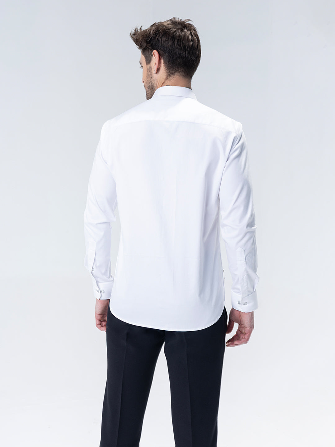 Amit Arora Men White Solid Collar Shirt