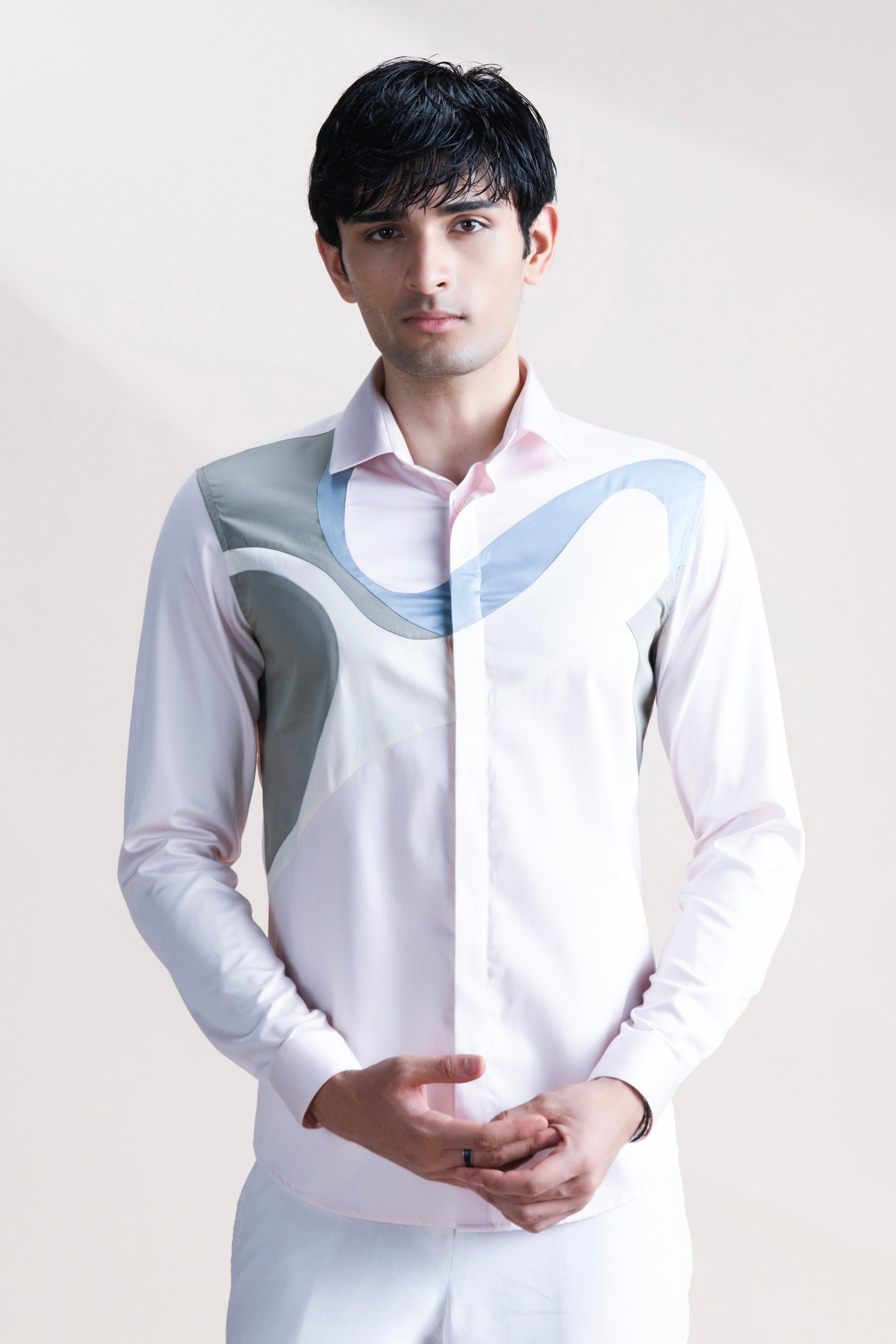 Abkasa Men Pink Printed Slim Fit Cotton Shirt
