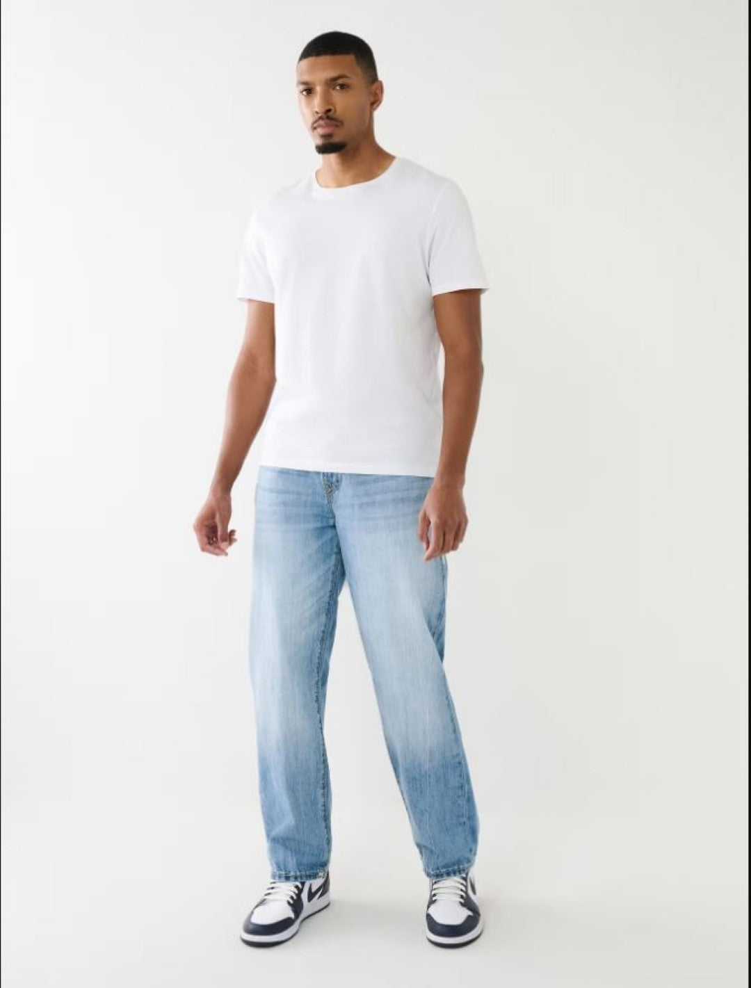 Shop True Religion Super T BOBBY Straight Oversize Fit Blue Mid