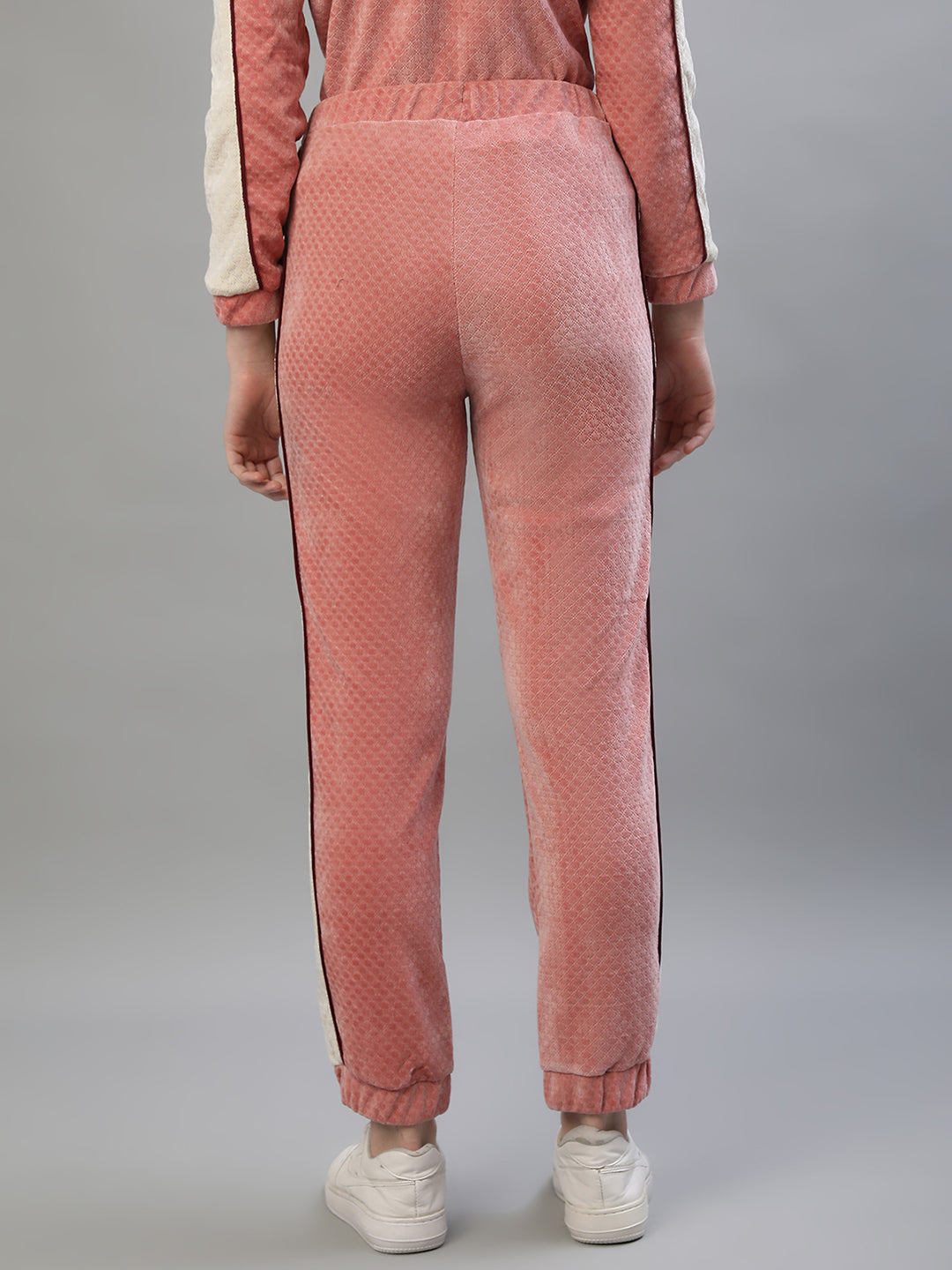 Iconic Women Pink Colorblocked Regular Fit Mid-Rise Track Pants