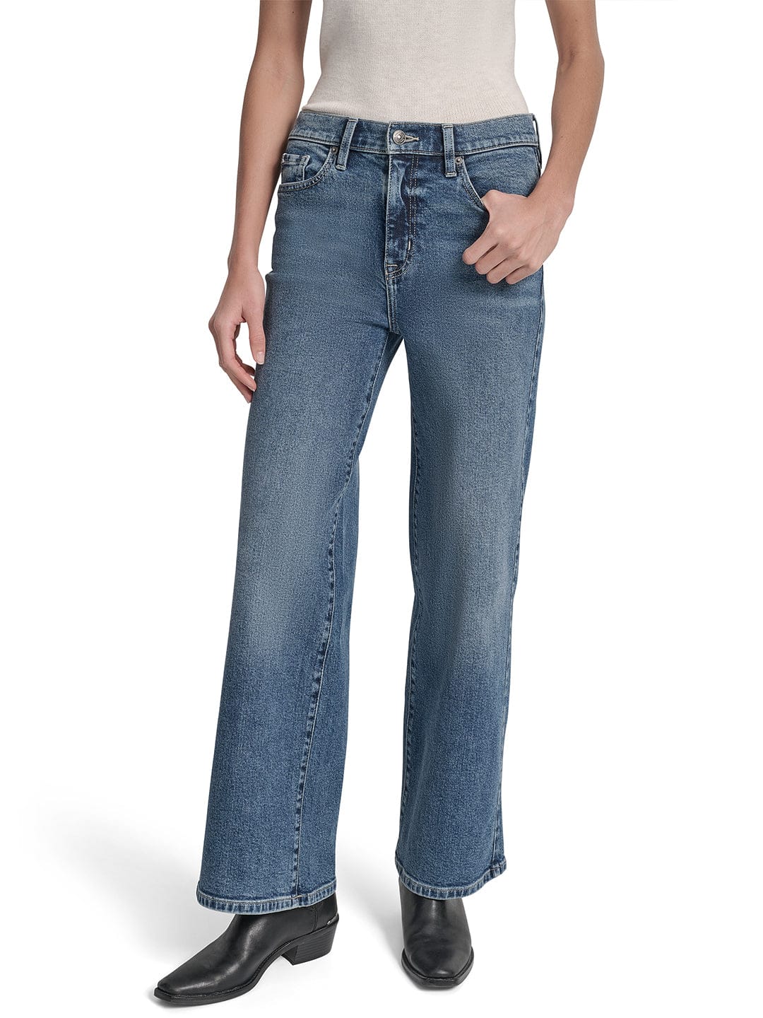 DKNY Women Blue Flared Washed Jeans