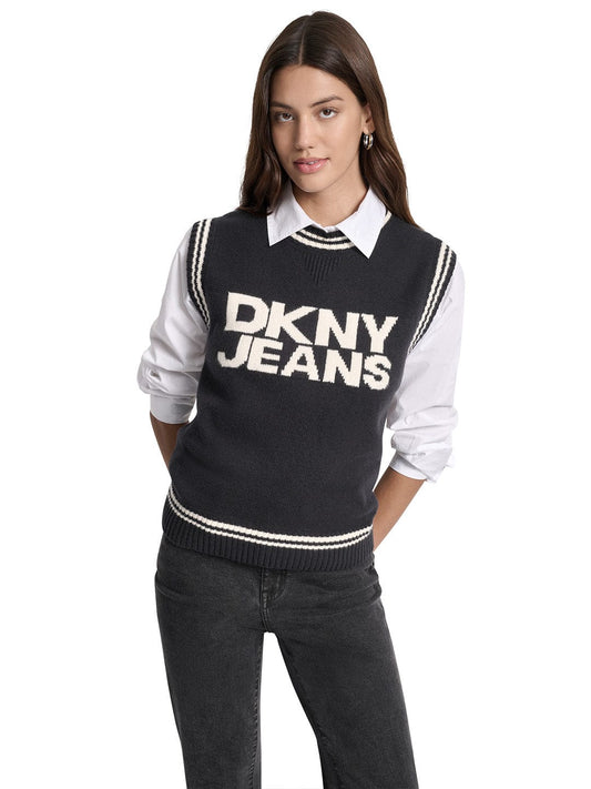 DKNY Women Black Solid Round Neck Sweater