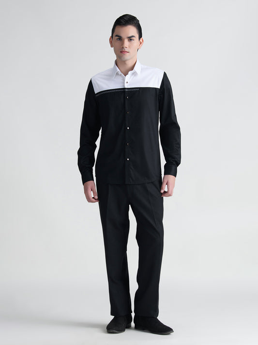 Abkasa Men White Collar Shirt