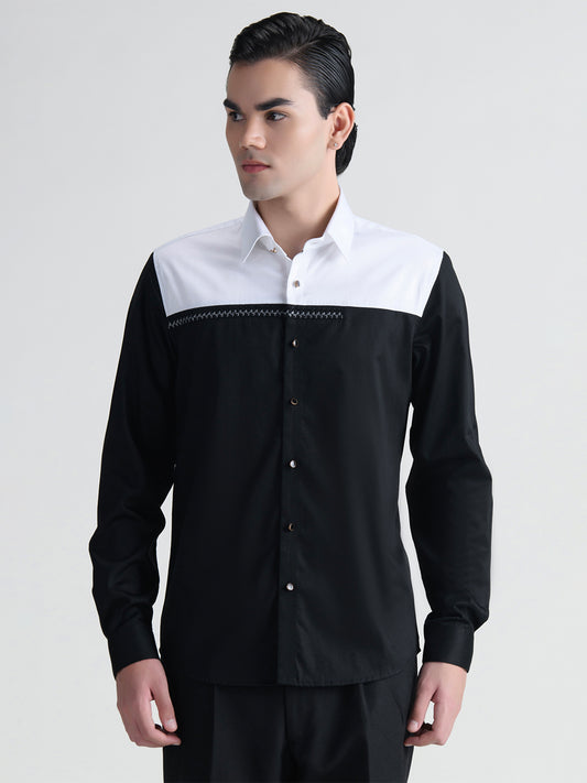 Abkasa Men White Collar Shirt