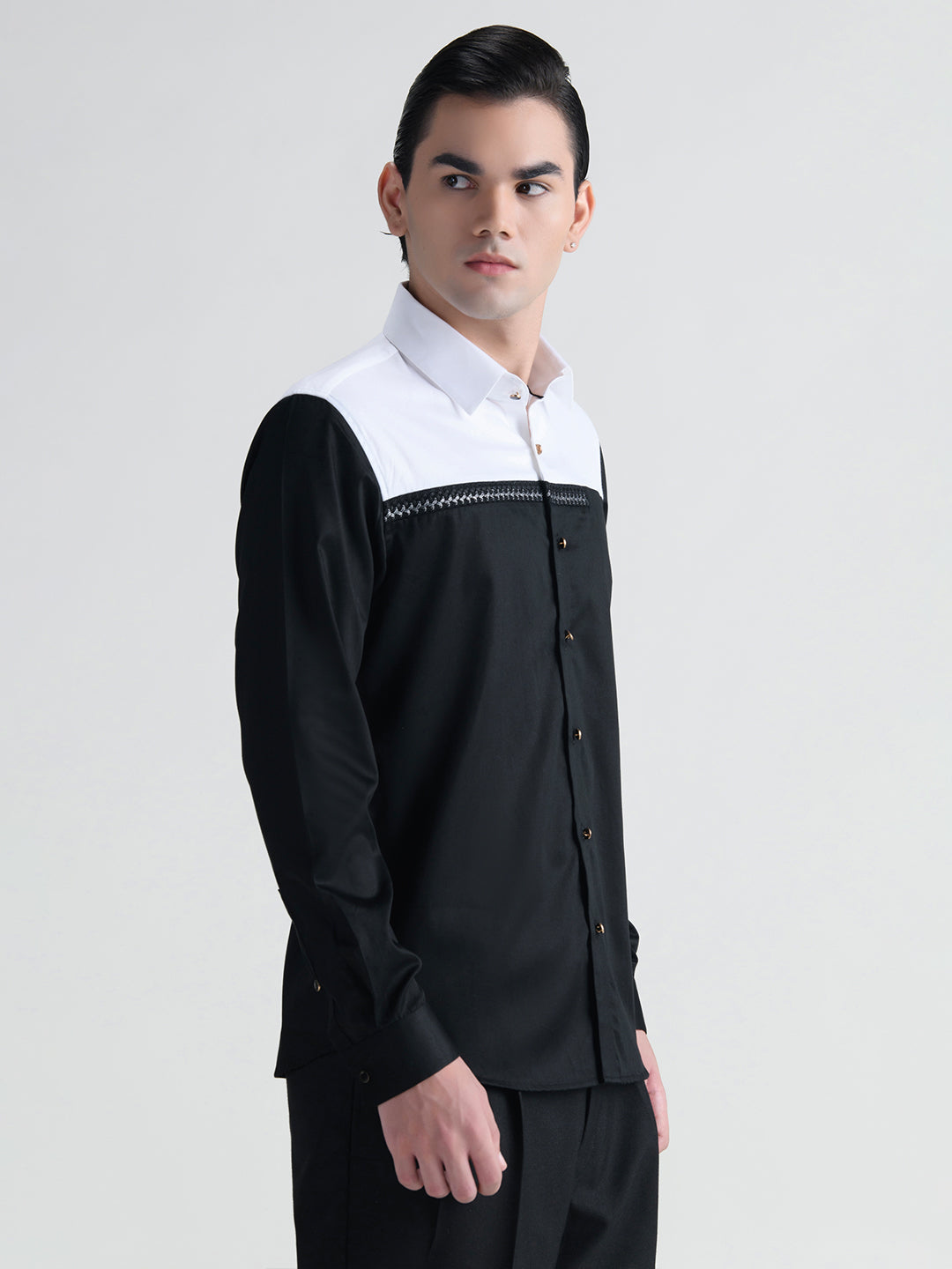 Abkasa Men White Collar Shirt