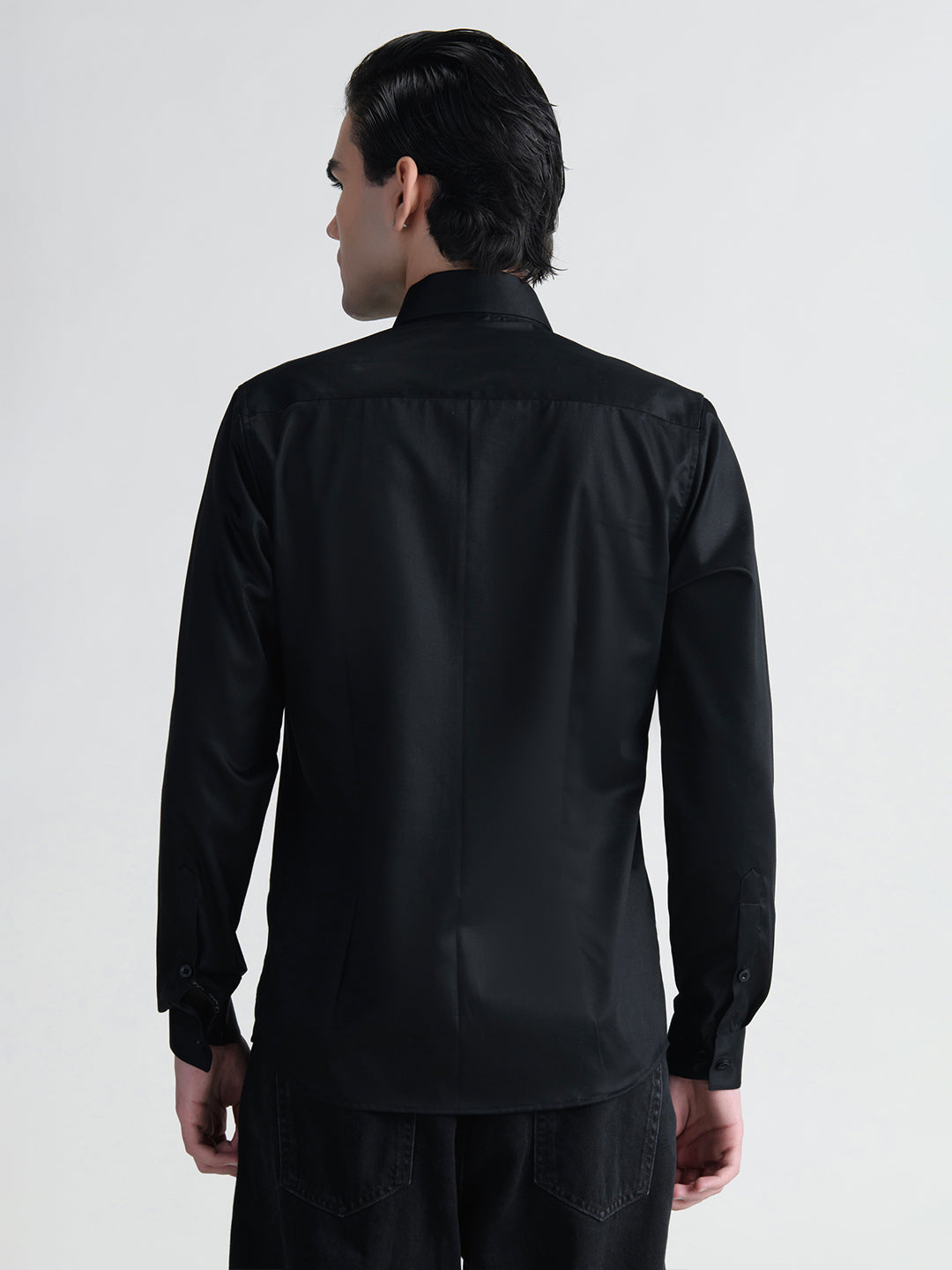 Abkasa Men Black Collar Shirt