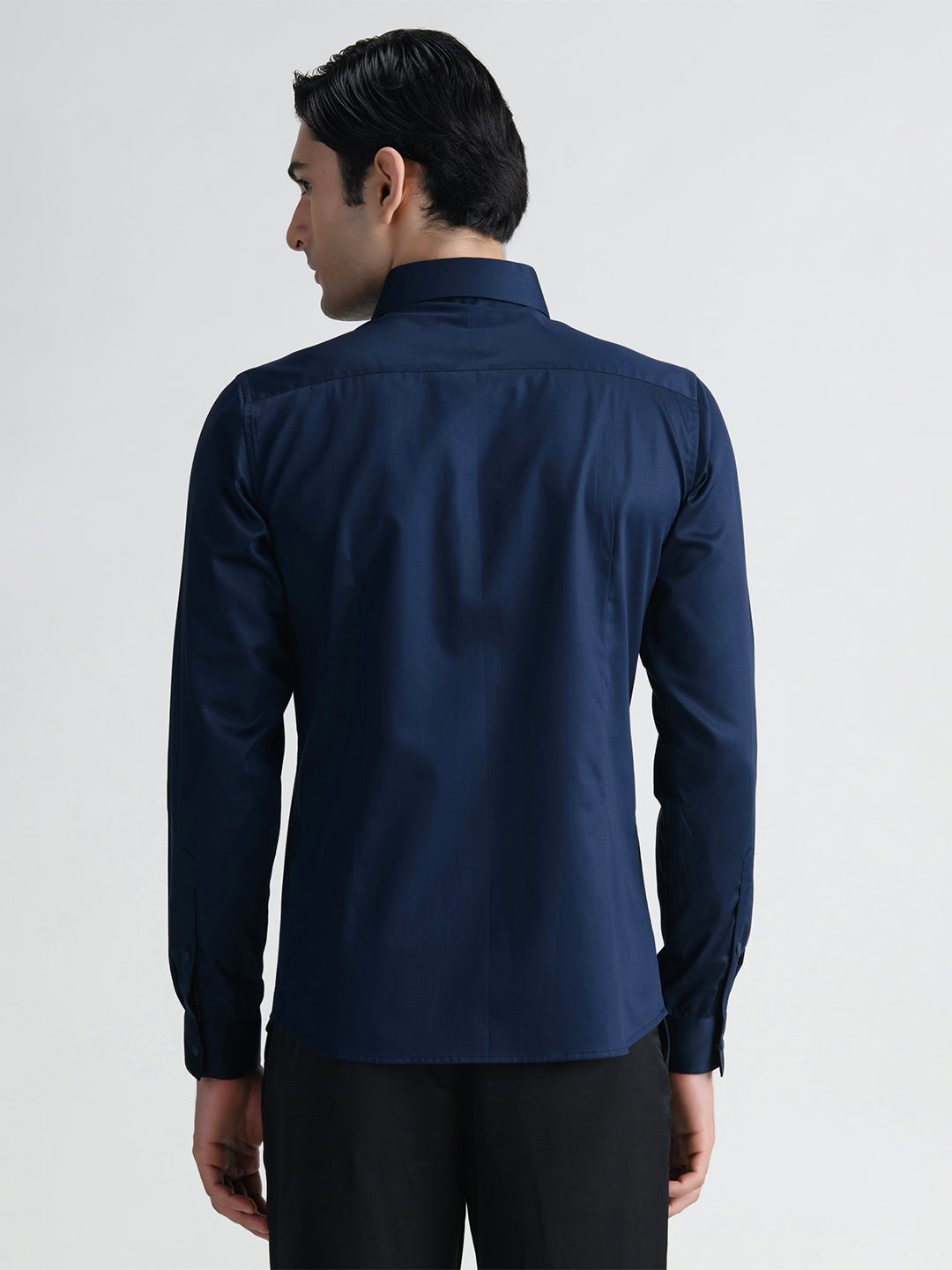 Abkasa Men Blue Collar Shirt