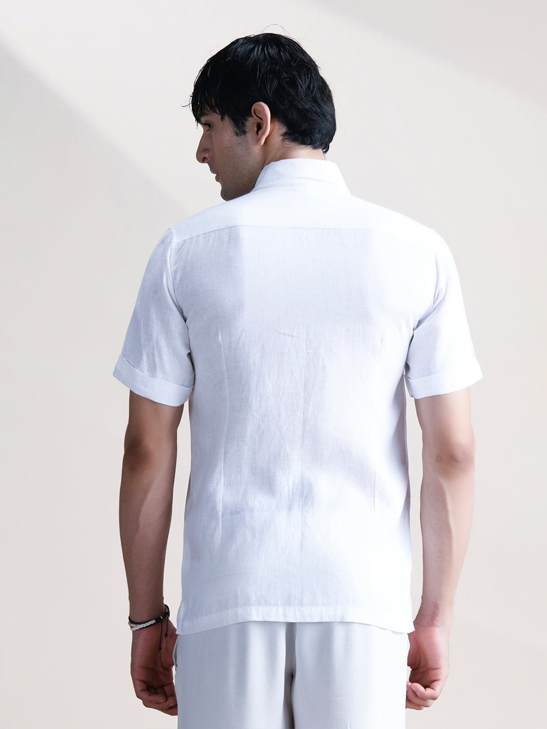 Abkasa Men White Collar Shirt