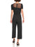 DKNY Women Black Solid Shirt Collar Short Sleeves Jumpsuit