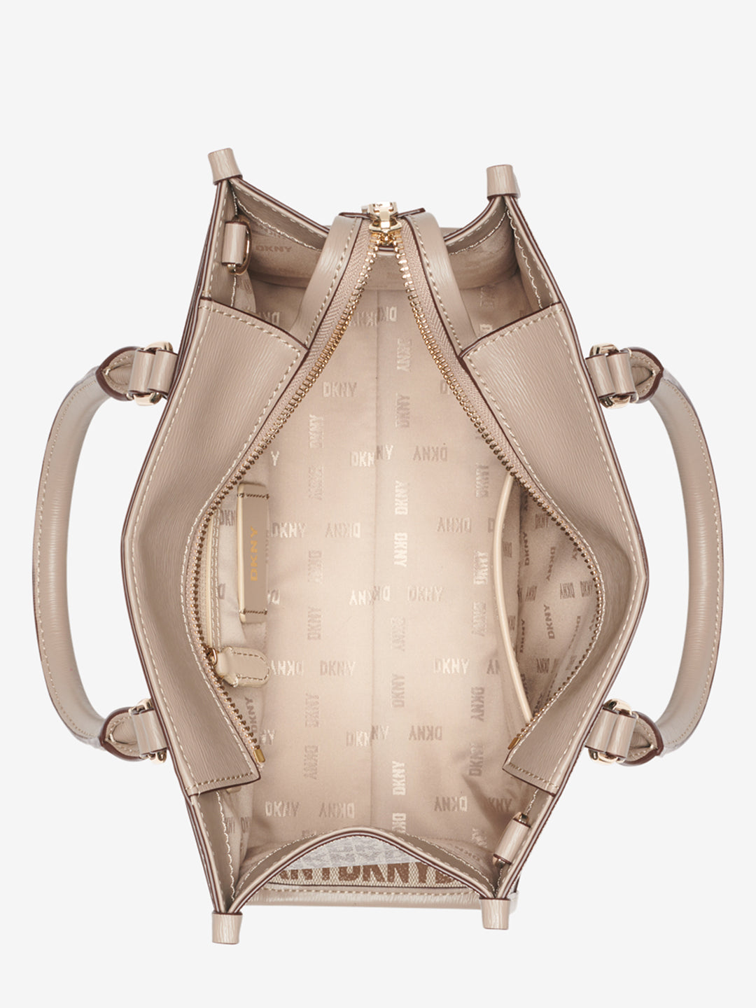 DKNY Women Beige Printed Handbag