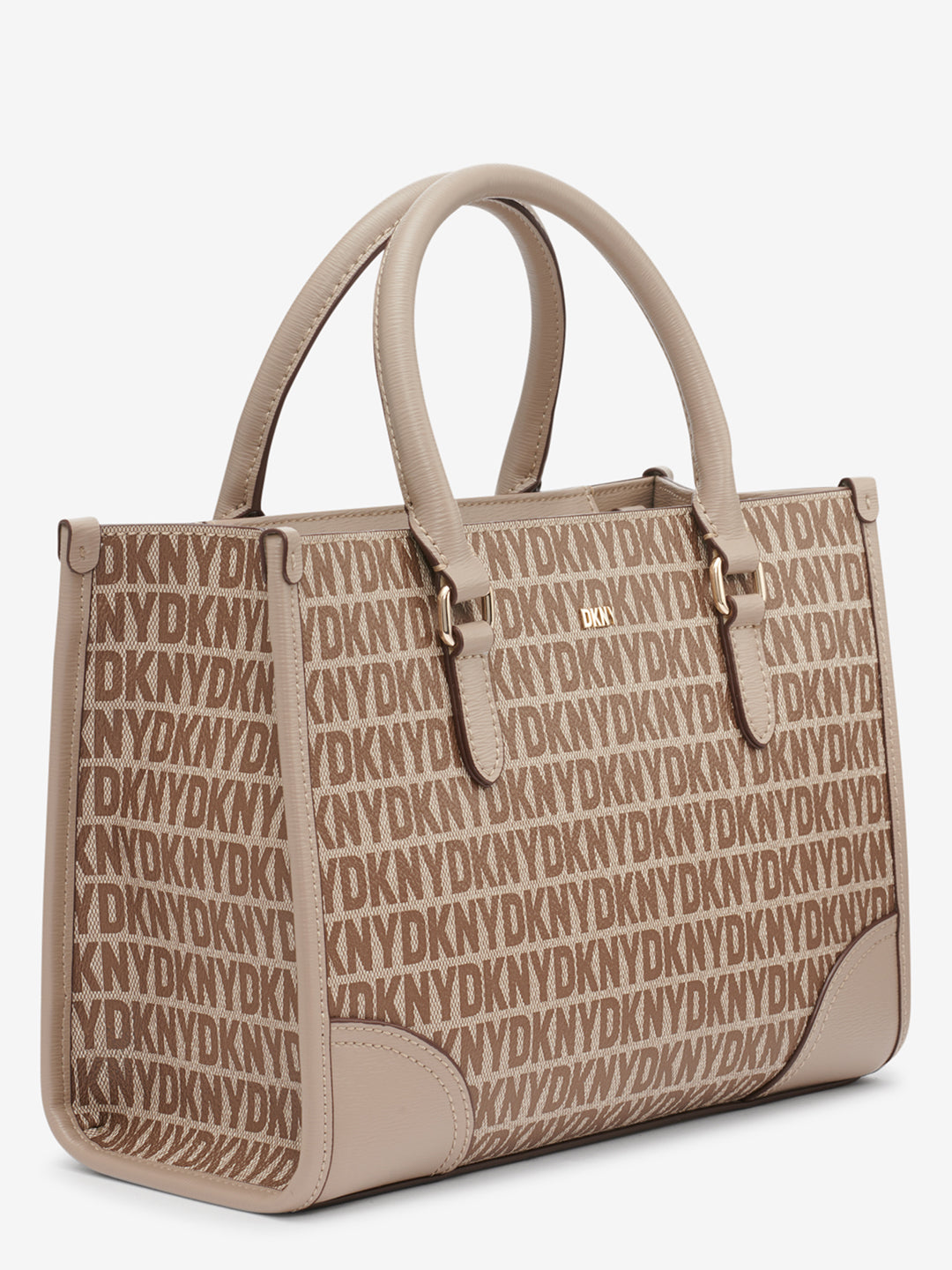 DKNY Women Beige Printed Handbag