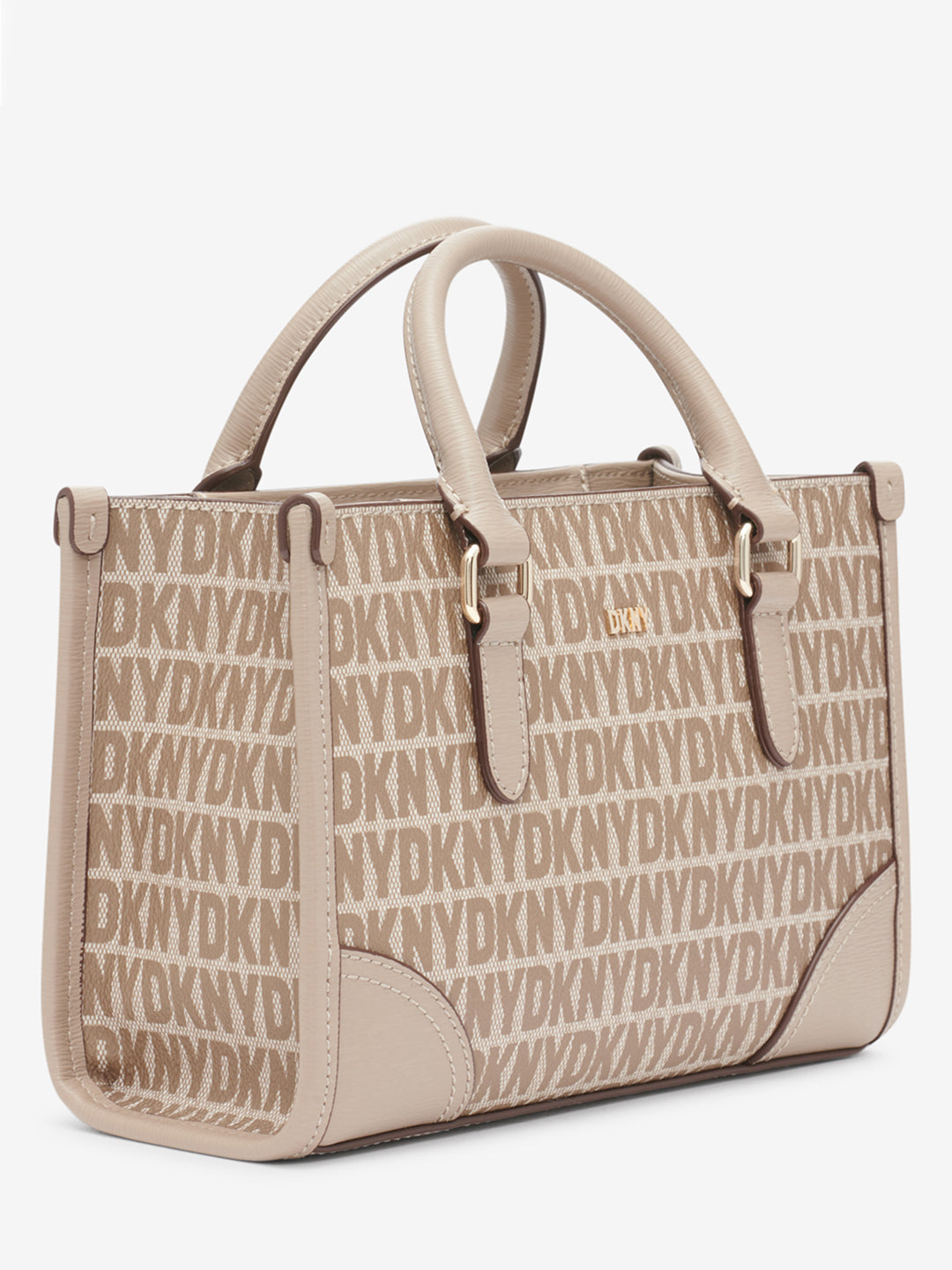 DKNY Women Beige Printed Handbag