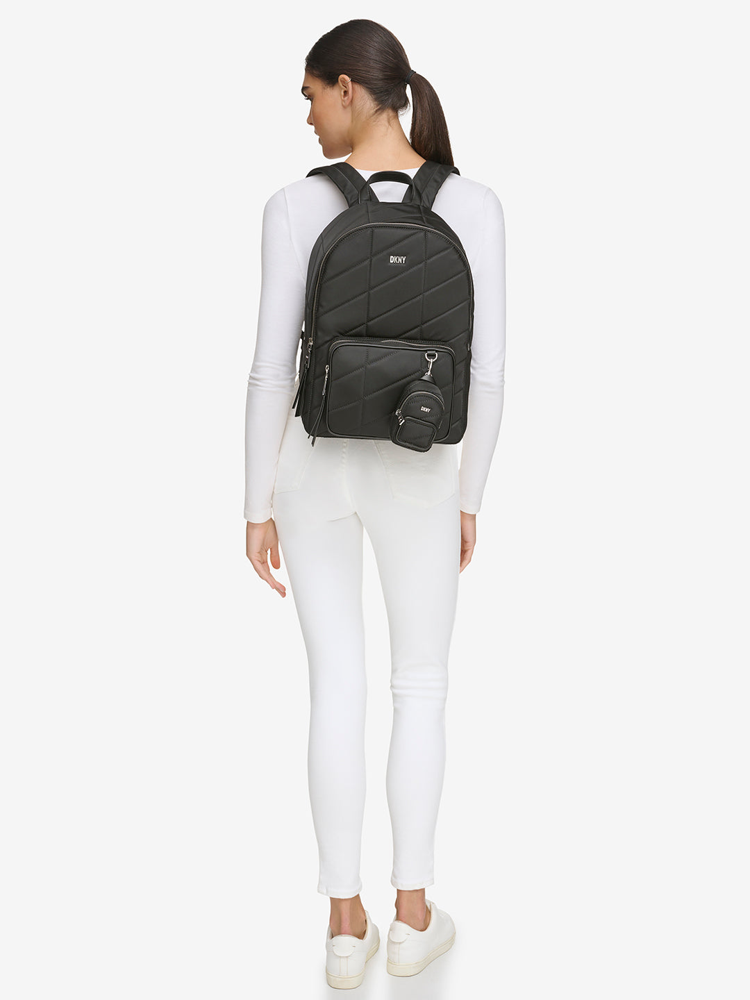 DKNY Women Black Solid Backpack
