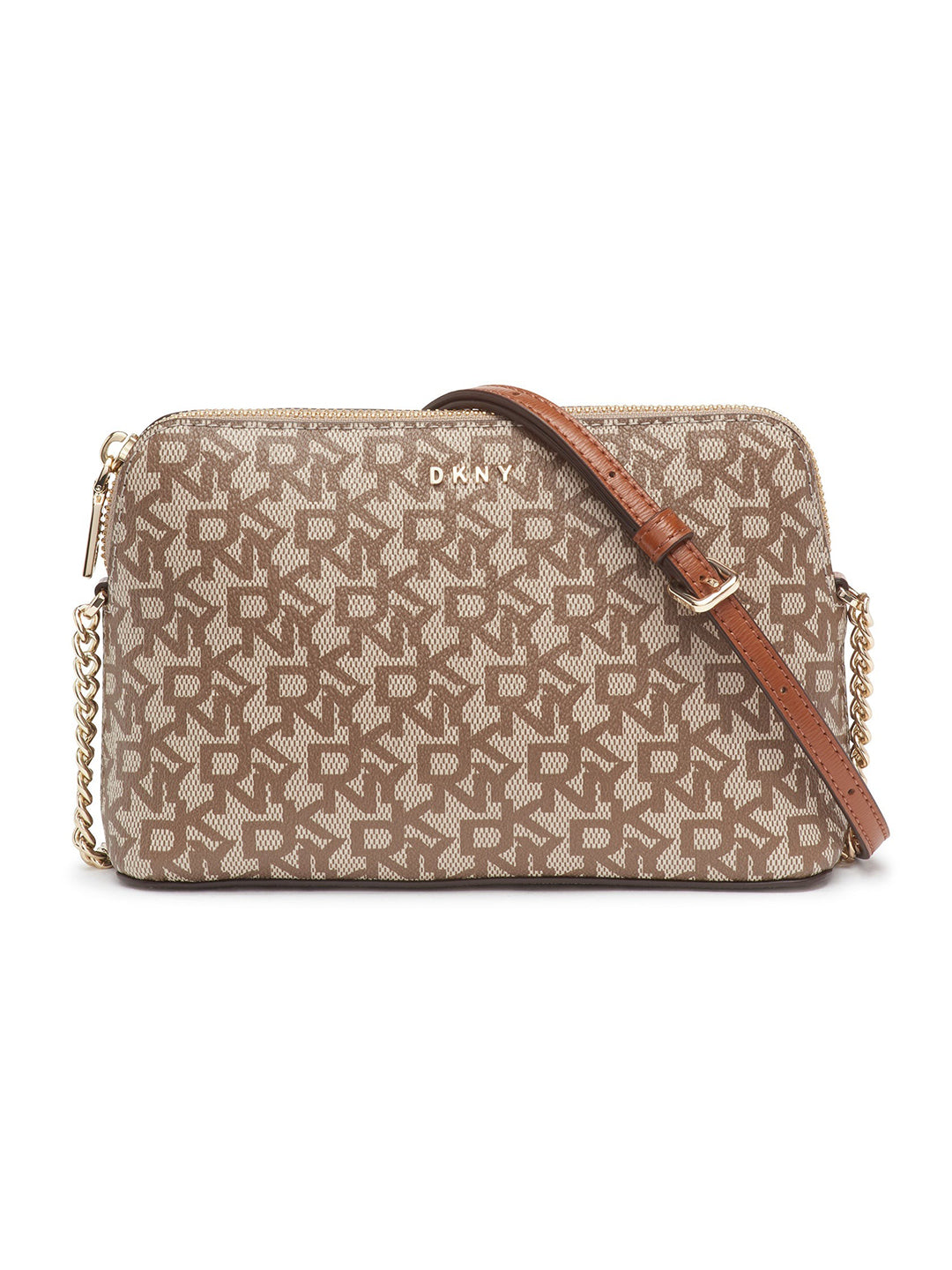 DKNY Women Beige Printed Crossbody Bags