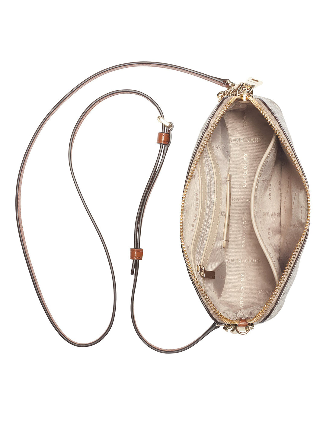 DKNY Women Beige Printed Crossbody Bags
