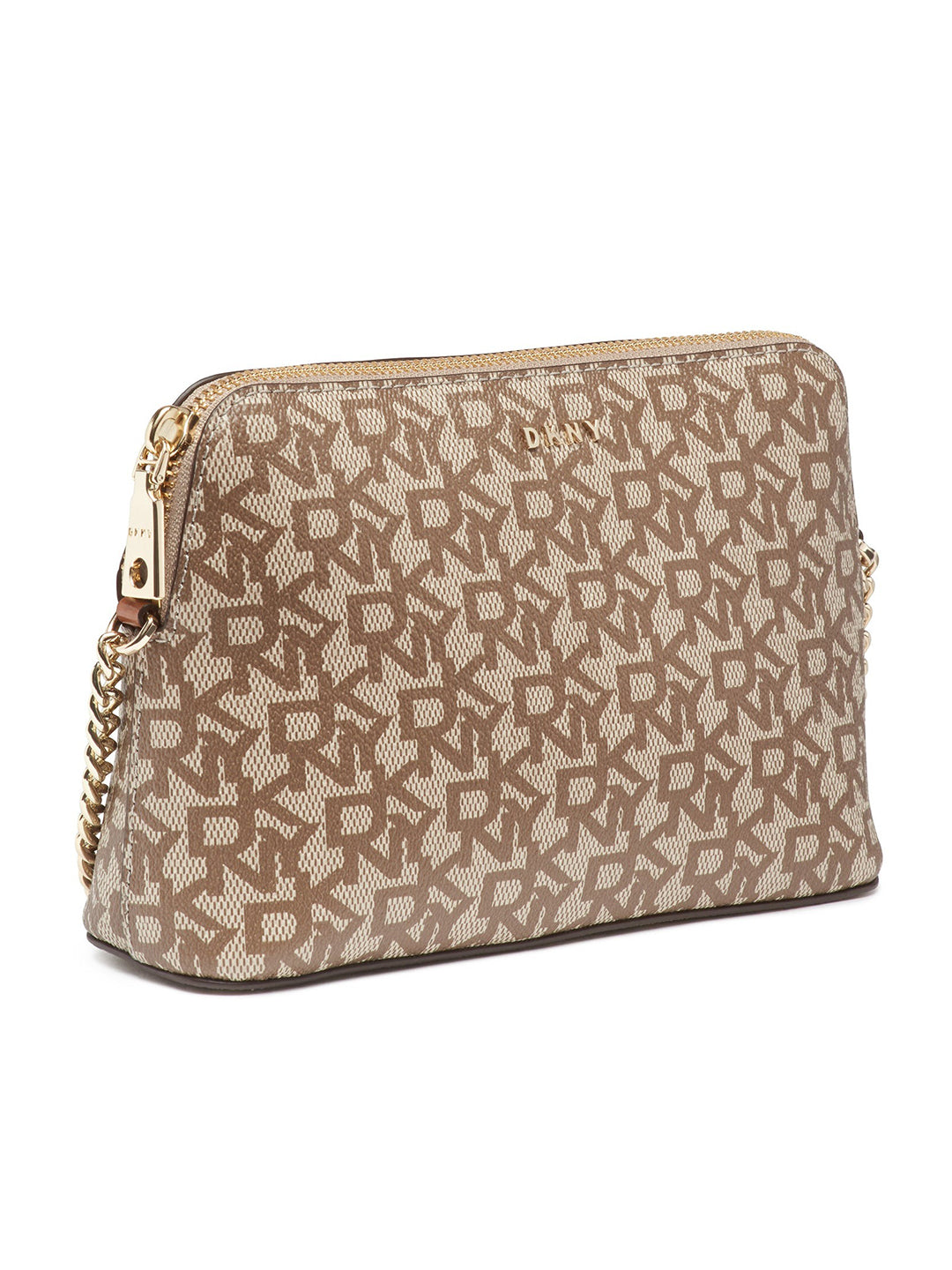 DKNY Women Beige Printed Crossbody Bags