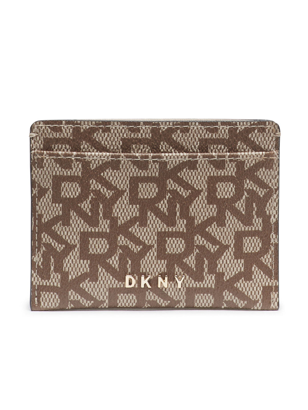 DKNY Women Beige Printed Card Case
