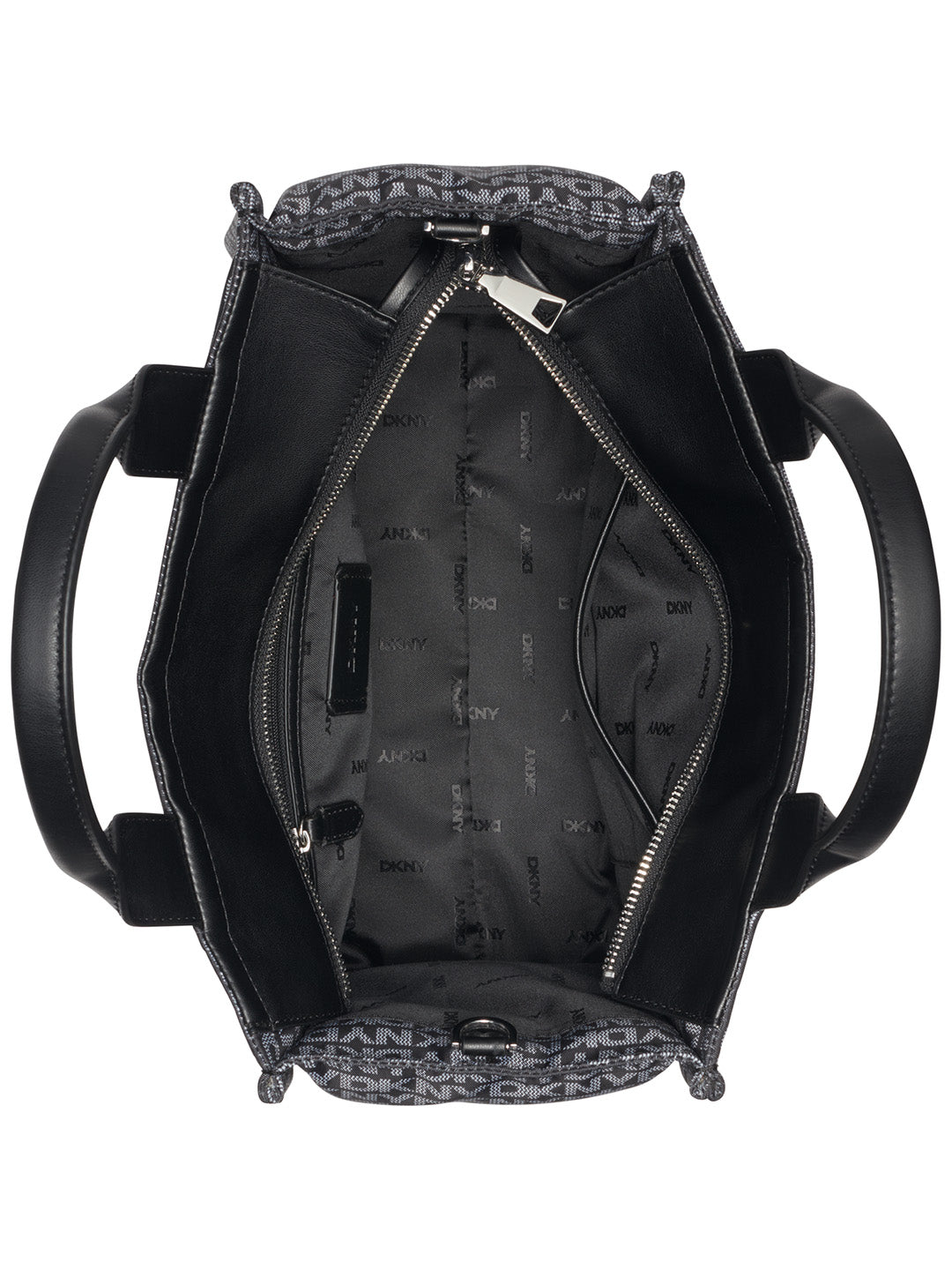 DKNY Women Black Printed Tote Bags