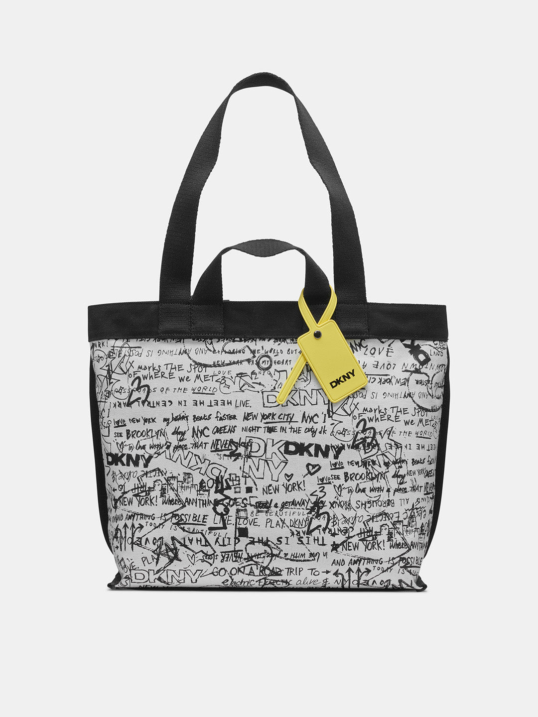 DKNY Women Black Printed Tote Bags