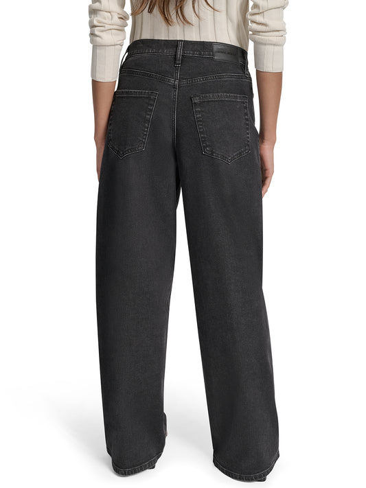 DKNY Women Black Flared Washed Jeans