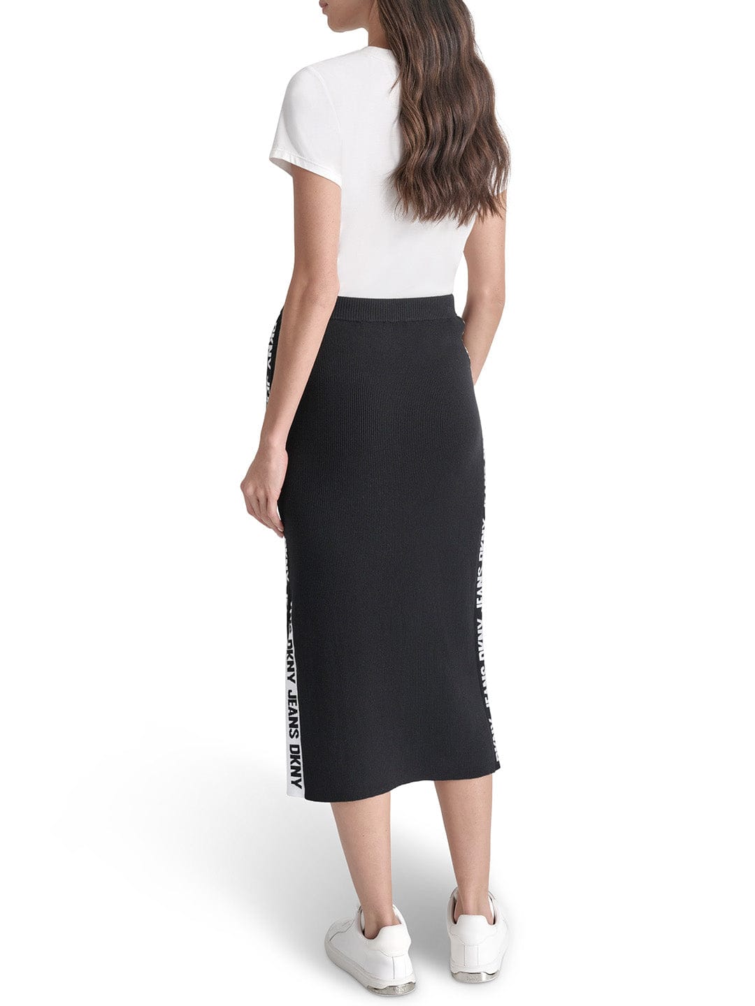 DKNY Women Black Fitted Solid Skirt
