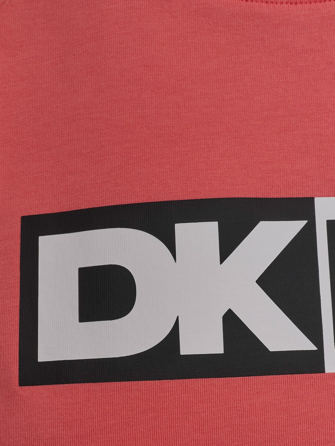 DKNY Women Orange Solid Round Neck Tshirt