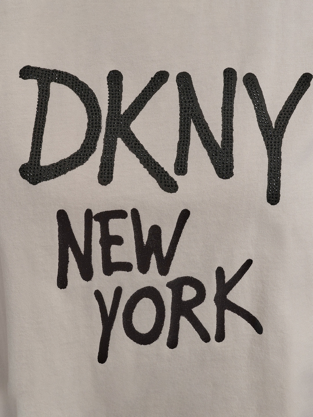 DKNY Women Beige Solid Round Neck TShirt