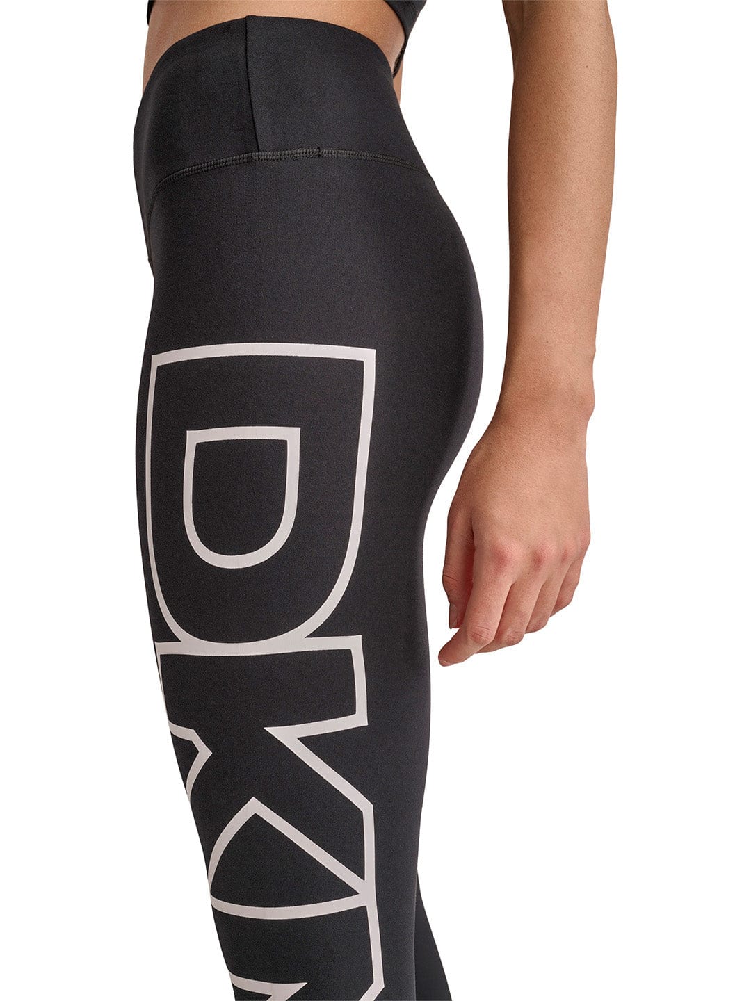 DKNY Women Black Skinny Fit Placement Print Leggings