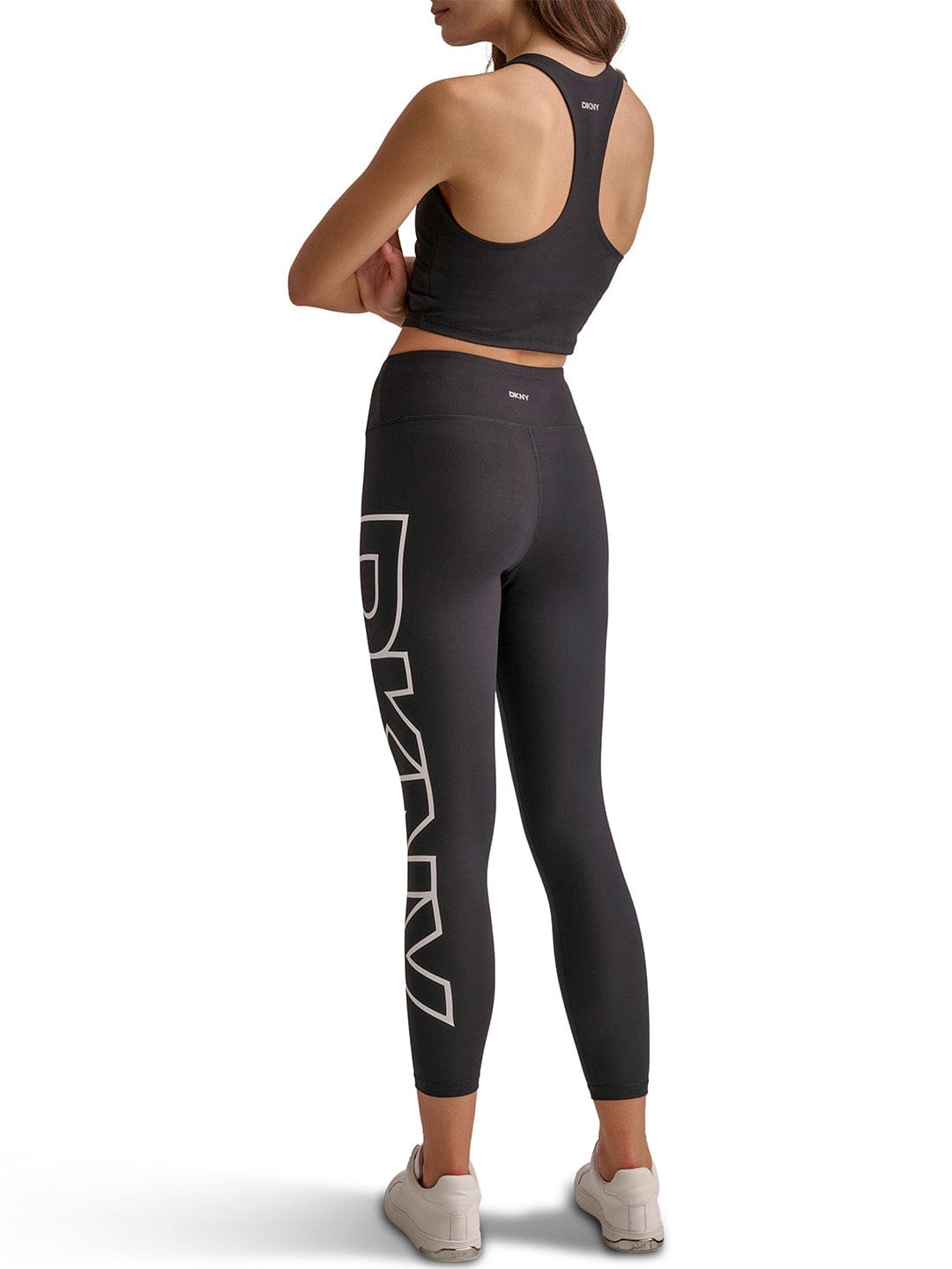 DKNY Women Black Skinny Fit Placement Print Leggings