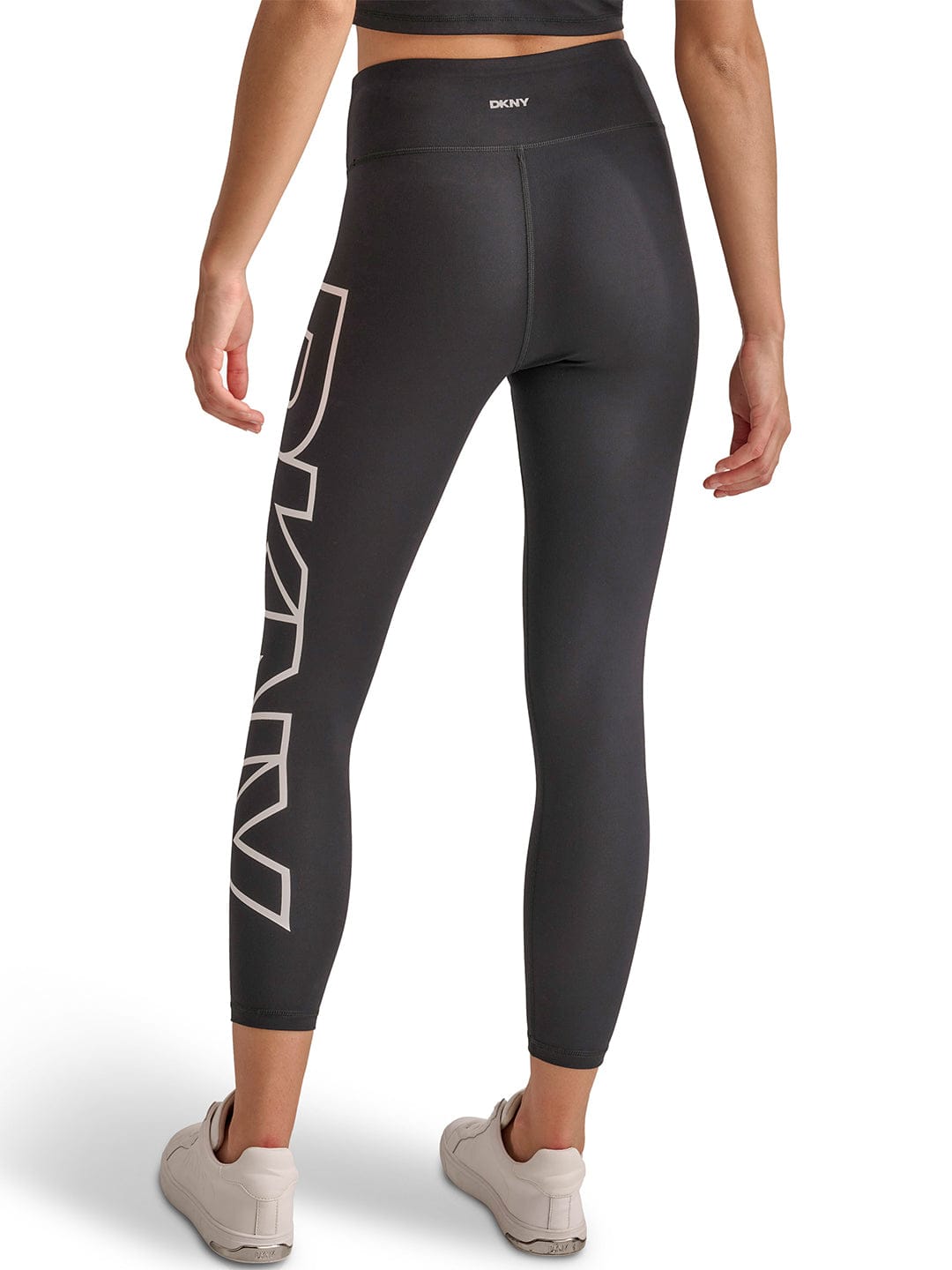 DKNY Women Black Skinny Fit Placement Print Leggings