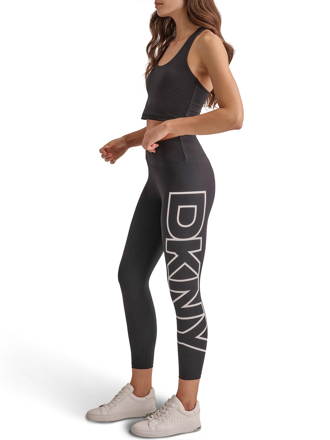 DKNY Women Black Skinny Fit Placement Print Leggings