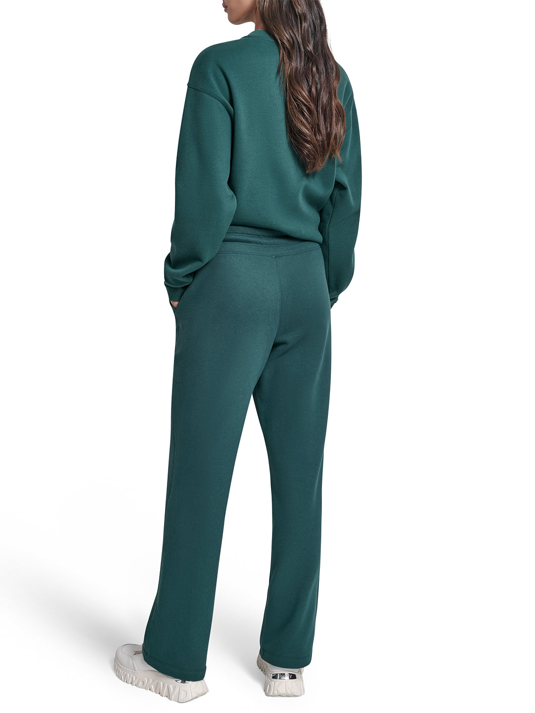 DKNY Women Green Straight Fit Solid Sweatpant