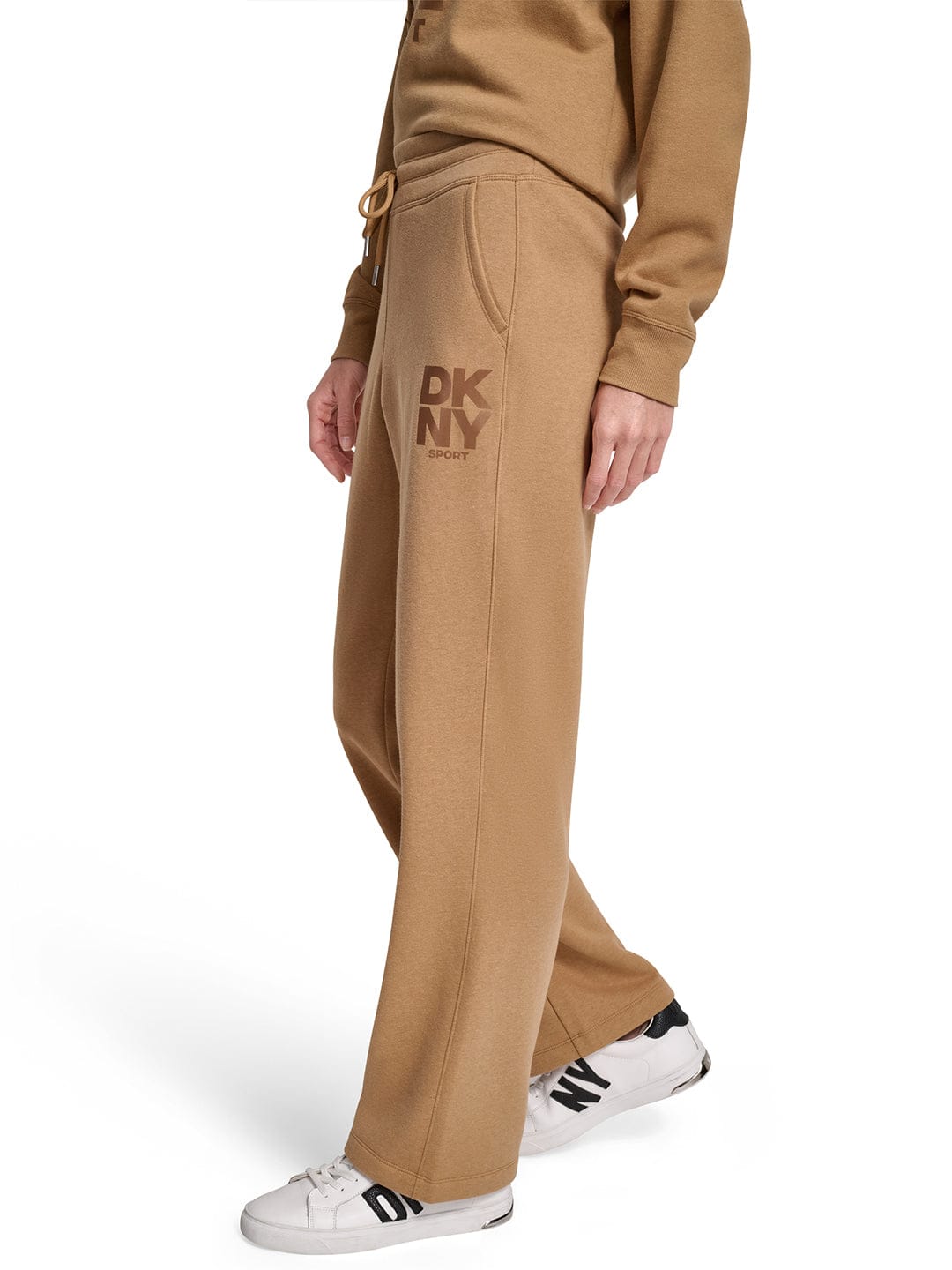 DKNY Women Beige Straight Fit Solid Sweatpant