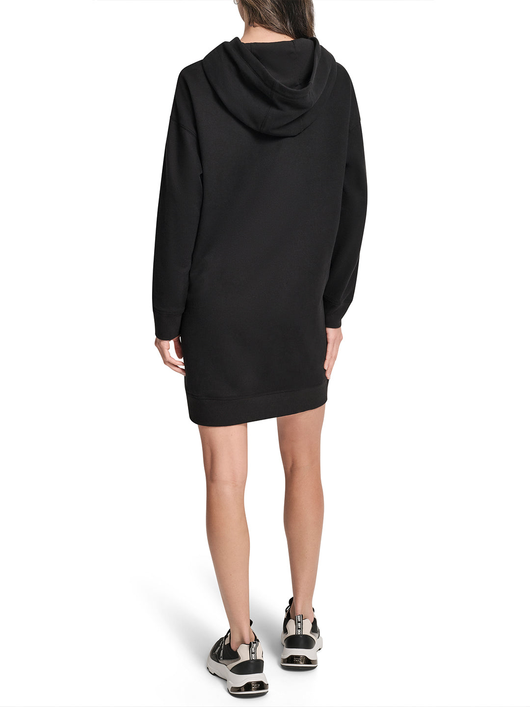 DKNY Women Black Embellished Hooded Dress