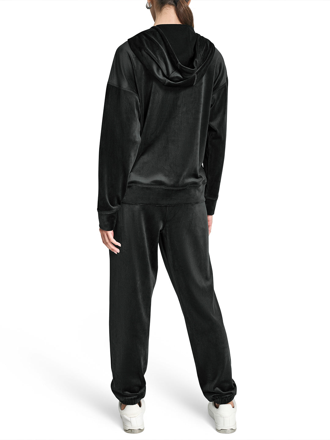 DKNY Women Black Embellished Hooded Sweatshirt