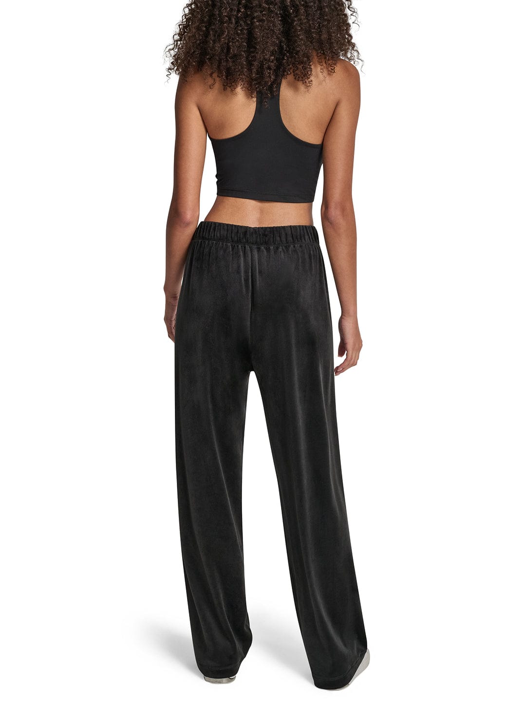 DKNY Women Black Straight Fit Solid Sweatpant
