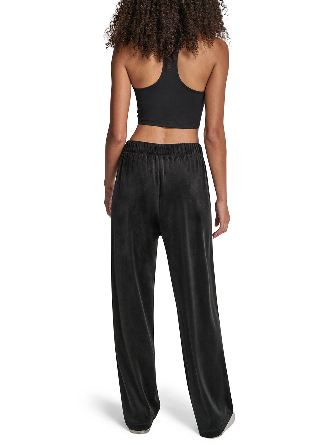DKNY Women Black Straight Fit Solid Sweatpant
