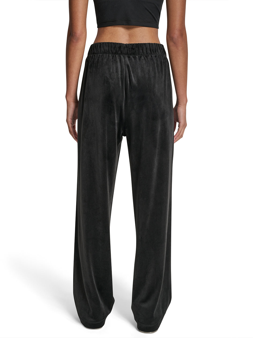 DKNY Women Black Straight Fit Solid Sweatpant