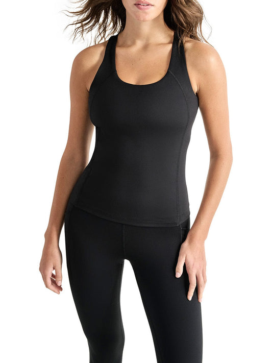 DKNY Women Black Solid Scoop Neck Tank Top