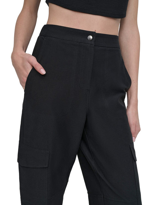 DKNY Women Black Oversized Fit Solid Trouser