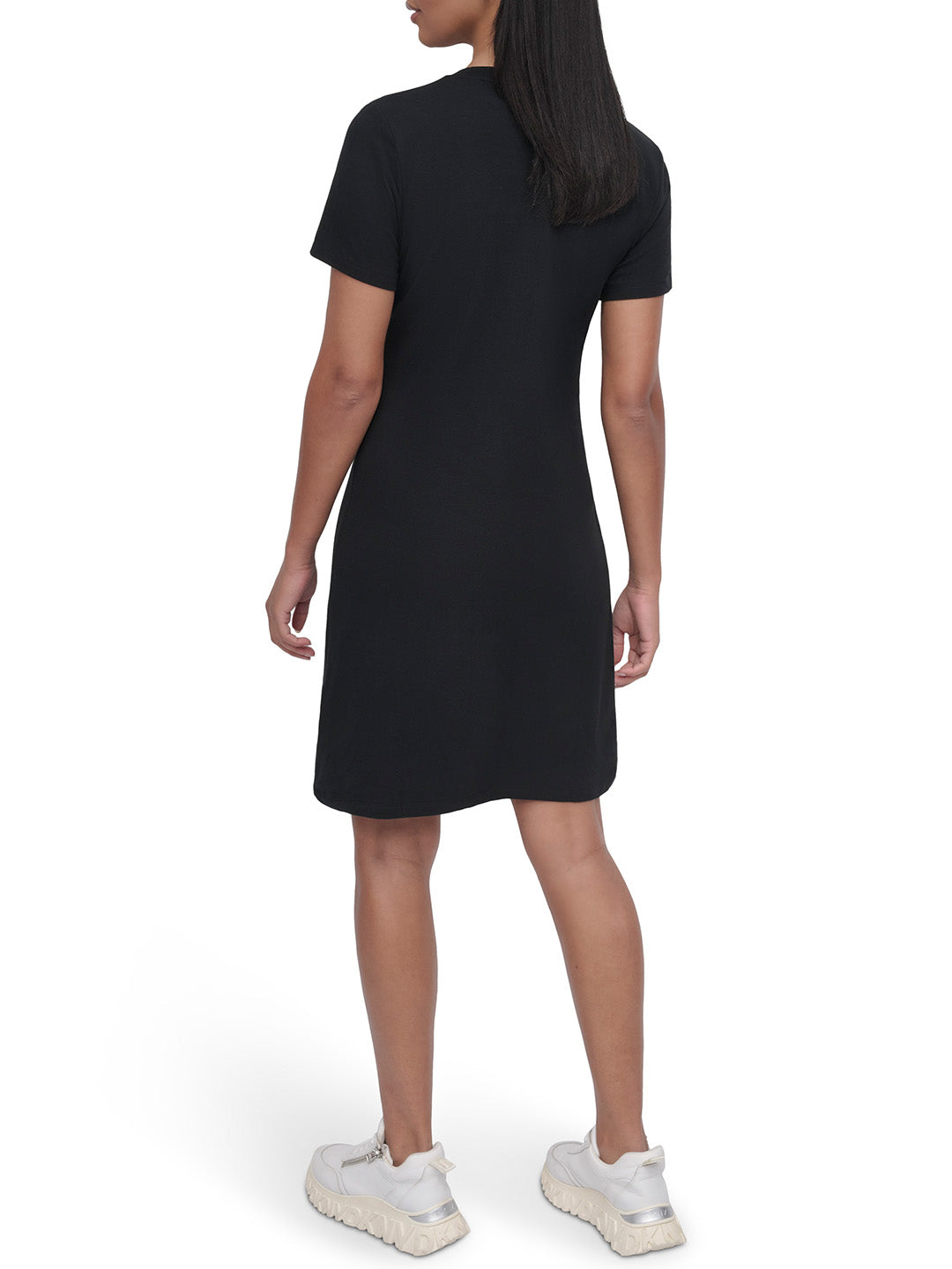 DKNY Women Black Solid V Neck Dress